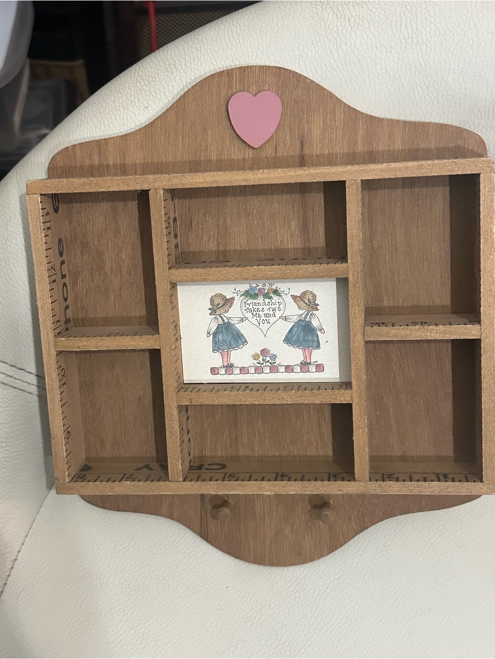 Tempe, AZ Wooden Wall Shelf with Pink Heart Accent - Home Wall Decor